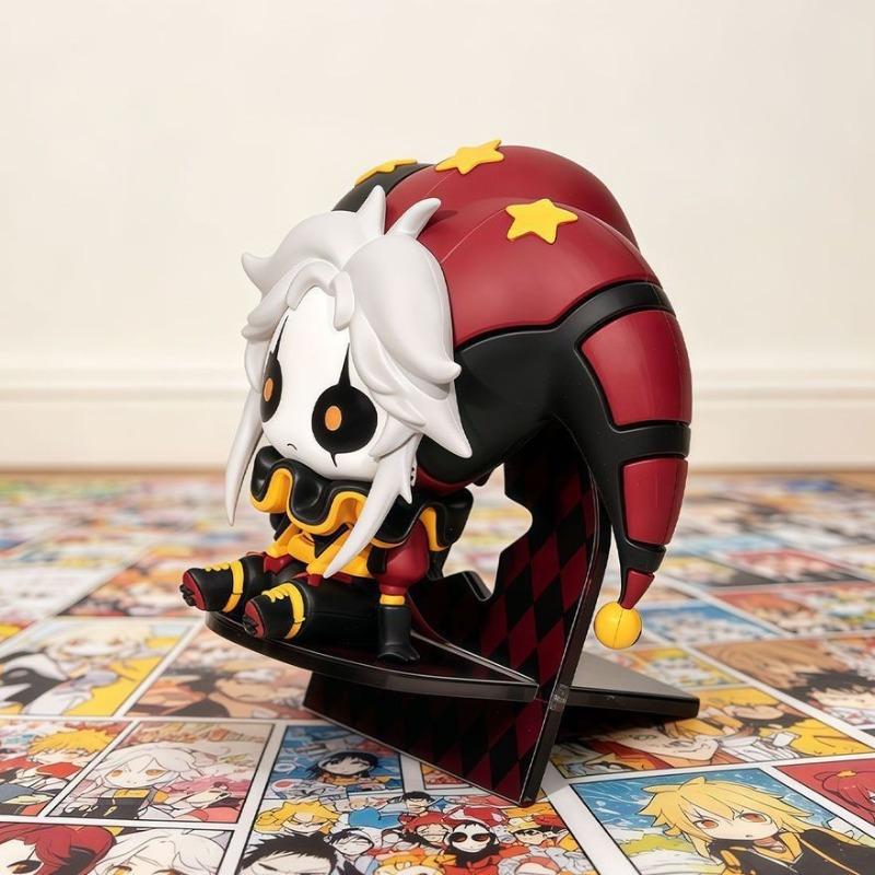 Anime The Freak Circus Pierrot 8cm Sitting Posture Q Version PVC Figures Desk Display Statue Standing Self-made Non-authentic