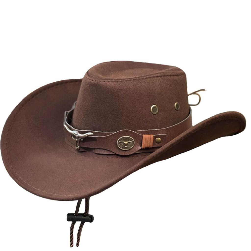 White Fang Western Cowboy Bred för Män och CZA352 Hatt, Skärm, Snygg, Utomhus, Kvinnor, (Kaffe)