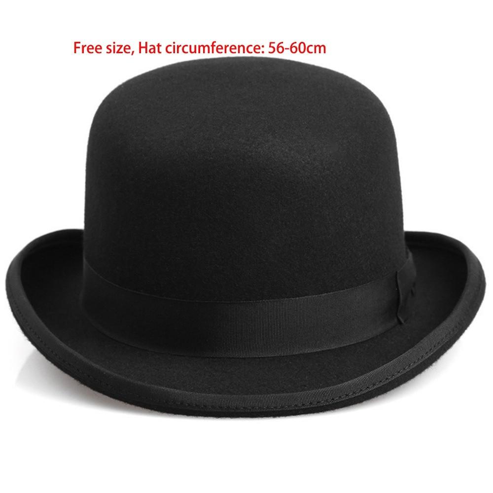Solid Color Magician Hat Wide Edge Gentleman Hat New Jazz Cap  Men and Women