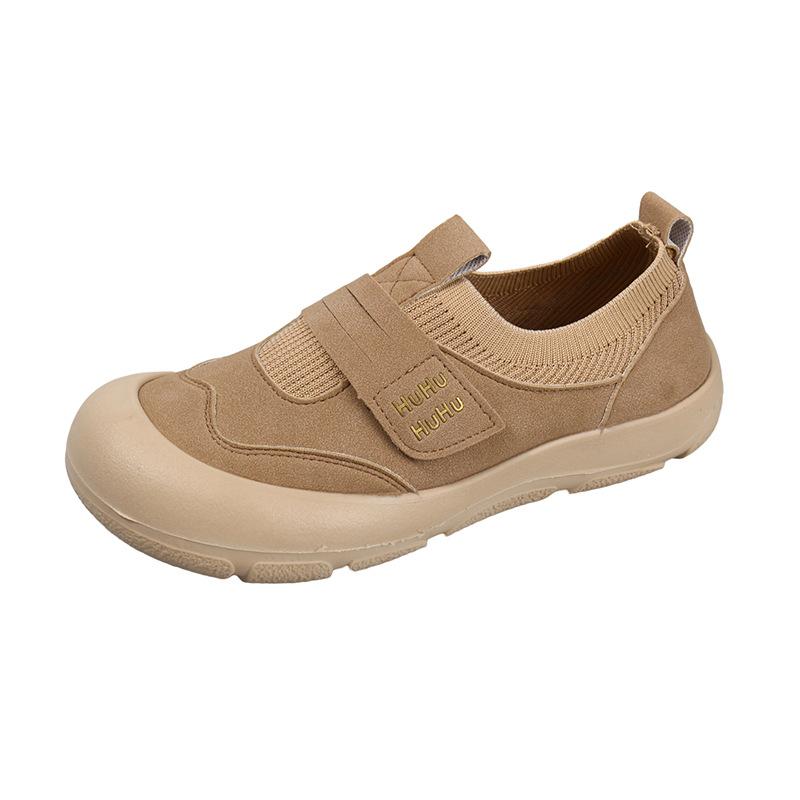 Processing and Customization of New Women's Summer Breathable and Versatile One-pedal Velcro Comfortable and Heightening Soft-soled Casual Shoes Women
