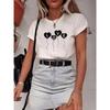 T-shirts Fashion Summer Short Sleeve T Top Print Love Style Letter Sweet Women Cartoon Shirt Female Clothing Graphic Tee