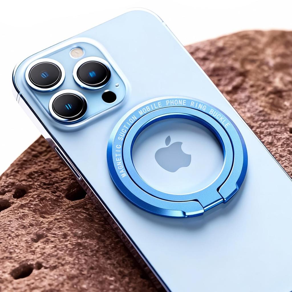 Ultra-Thin Zinc Alloy Magnetic Phone Ring Holder - Foldable, Portable, MagSafe-Compatible
