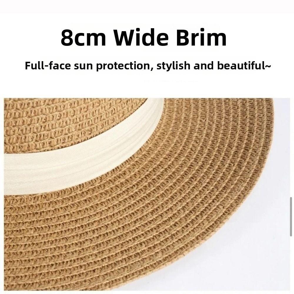 Cappello Panama Naturale Francese 54~58cm Versatile per Vacanze Protezione Solare