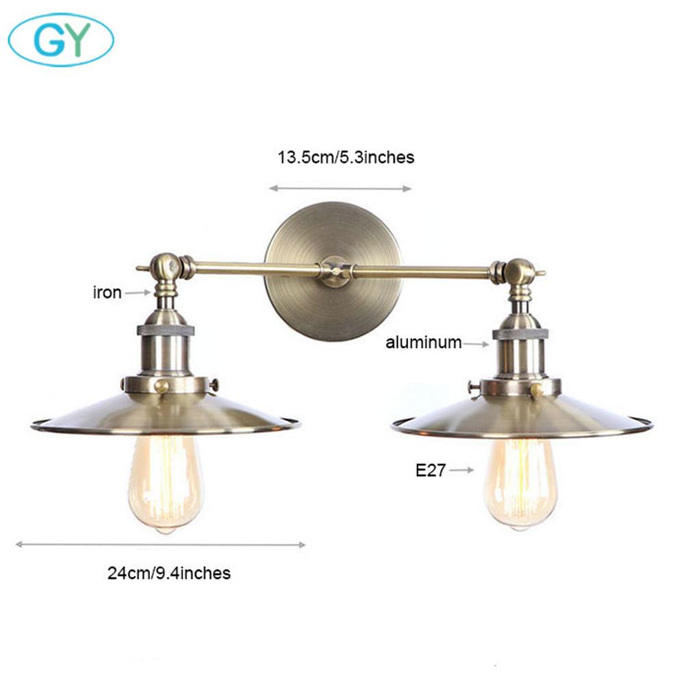 

Современный настенный светильник на 2 лампы в промышленном стиле, старинный бронзовый светильник-бра, винтажные лампы в стиле лофт для освещения гостиной, фермерского дома