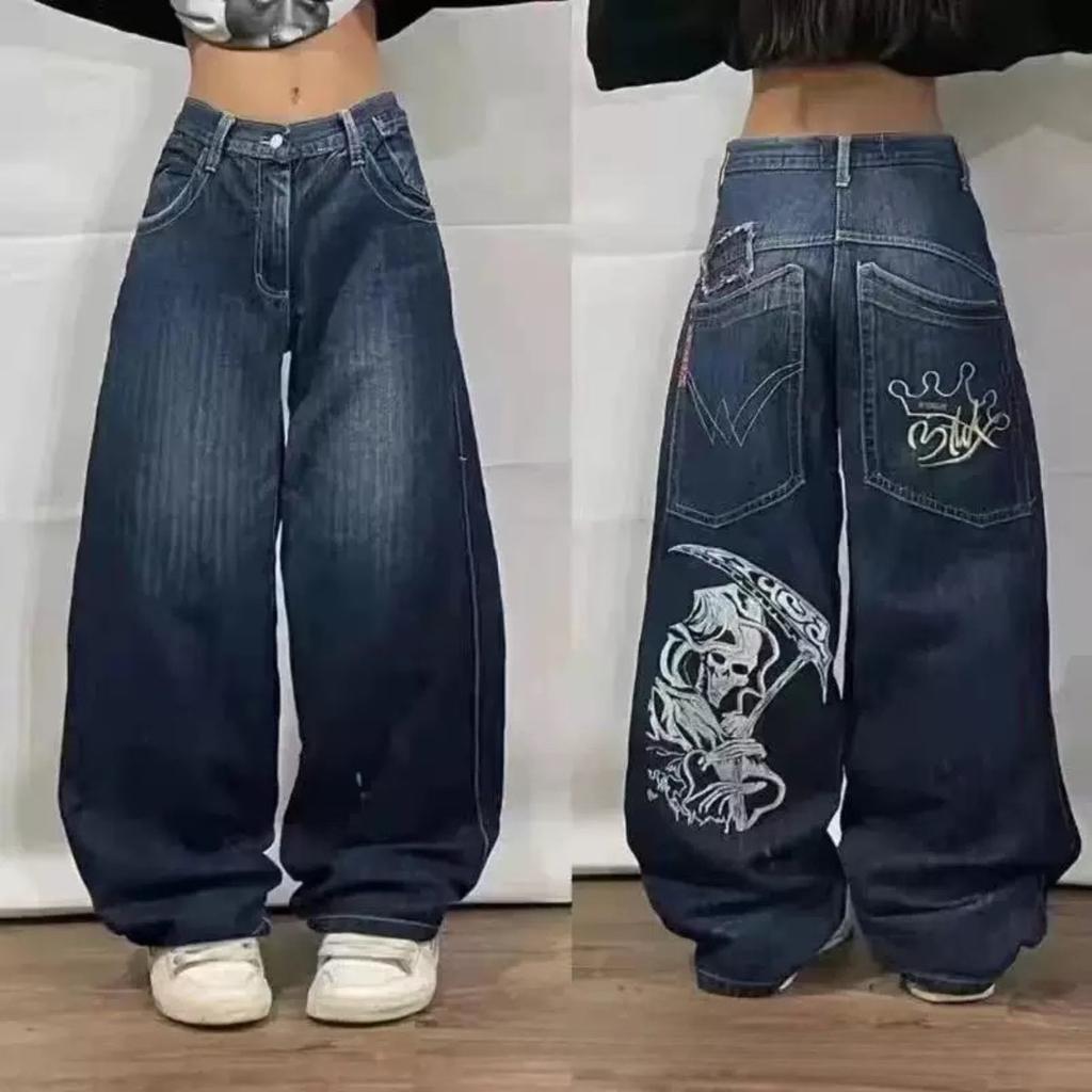 BeatStreet Αμερικανική Τάση Street Fashion Φαρδιά Τζιν Γυναικεία Harajuku Y2K Νέα Hip Hop Vintage Oversized Τζιν Unisex Τζιν