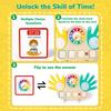 Montessori Math Toys 2in1 Wooden Counting Blocks and Clock Set for Preschool Kids Ages 3 to 7