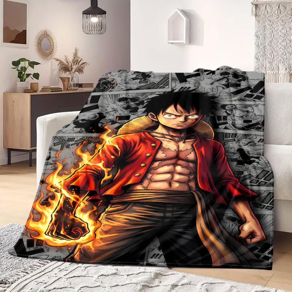 OnePiece Anime Print Blanket Warm  Comfortable Flannel Blanket Suitable for Bedrooms, Sofas, Beds, Chairs, Picnics, Travel