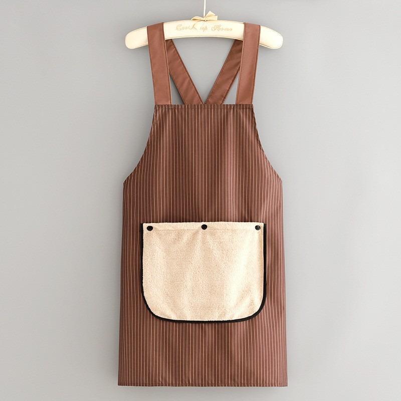 Sleeveless Cross Back Restaurant Uniform Removable Hand Towel Anti Fouling Cooking Baking Waterproof Kitchen Apron