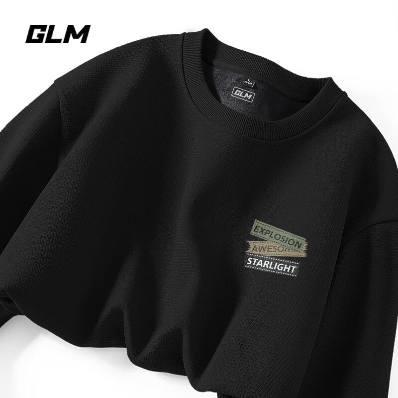 GLM Men's Waffle Knit Thermal Crewneck Sweatshirt
