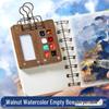 Portable Walnut Wood Watercolor Paint Palette Box for Travel Sketching