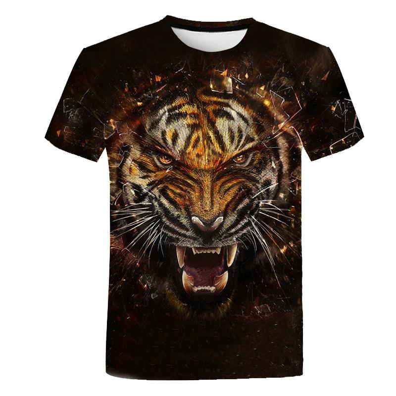 Summer Colorful Tiger 3D Digital Printed Animal T-shirt Men's Women's Short Sleeves Shirt