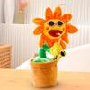 Electric Dancing Sunflower Toy Repeats What You Say Recording Singing Plush Potted Flower Toy Toddlers Educational Interactive Plushie Musical Toy
