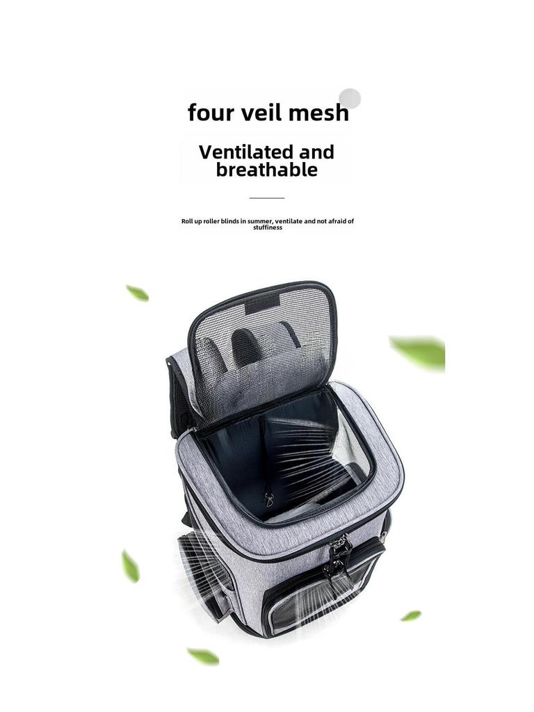 Large-Capacity Foldable Pet Backpack Breathable for Cats and Dogs, Suitable for Outdoor Use