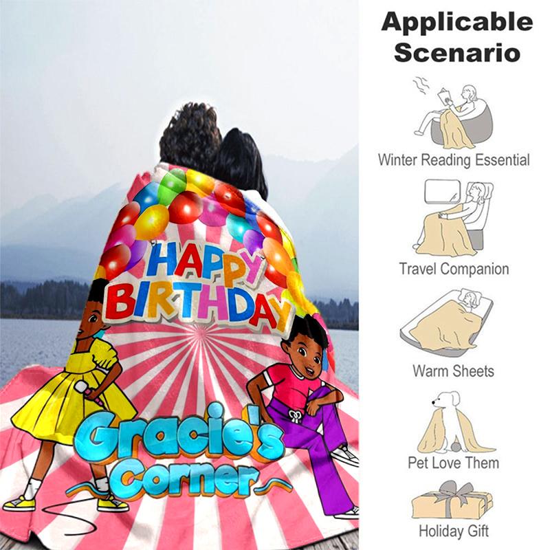 1pc Blanket Gracie's Corner1 Print Design, Lightweight Blanket for Sofa, Bed- Soft &Warm, Gift for All Seasons like Christmas, Halloween