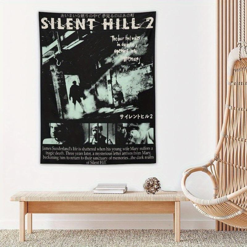 1pz Silent Hill 2 Arazzo da Parete Poliestere Arte da Parete 2D per Camera da Letto Soggiorno Decorazione Gioco Horror Estetica Decorazione Stanza G