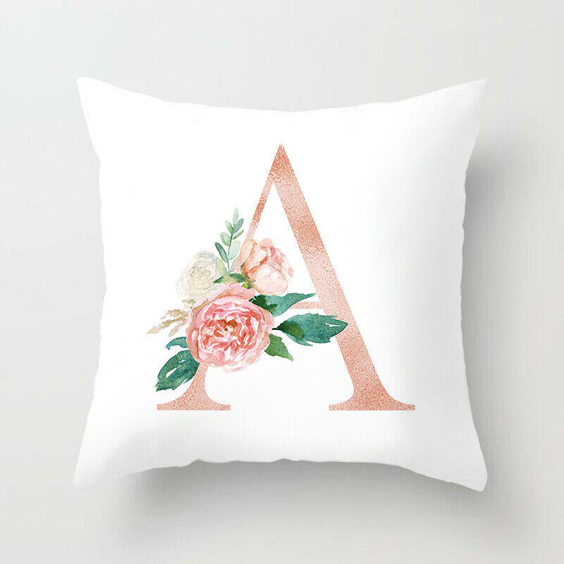 Luxurious 26 Letter Polyester Pillow Case For Sofa Car And Home Decor