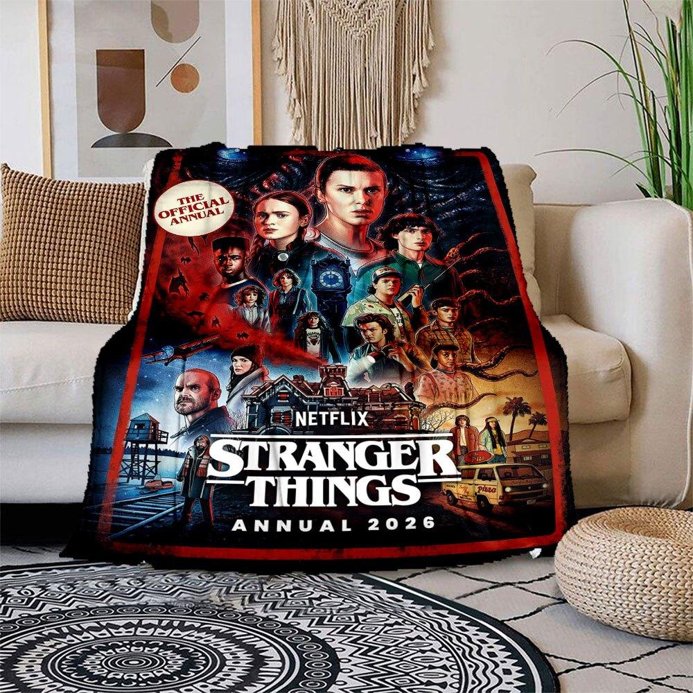Stranger Things Annual 2026: Official Collectible EditionBlanket Flannel Throw Blanket for Sofa, Bed, Travel, Camping, Office, Couch, Chair
