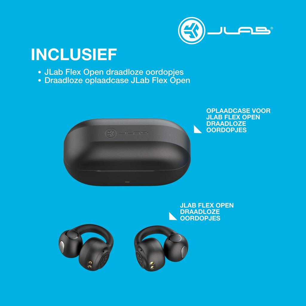 JLab Flex Ear Cuff Open Up To 21 Hours of with 12mm Dynamic Compatible with iPhone and Perfect for and Outdoor Official JLab Japan Warranty Earphones,