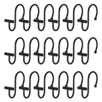 24Pcs Metal Shower Curtain Hooks S Design Vintage Bathroom Wall Hooks Rust Resistant for 29Mm Shower Rod Accessories