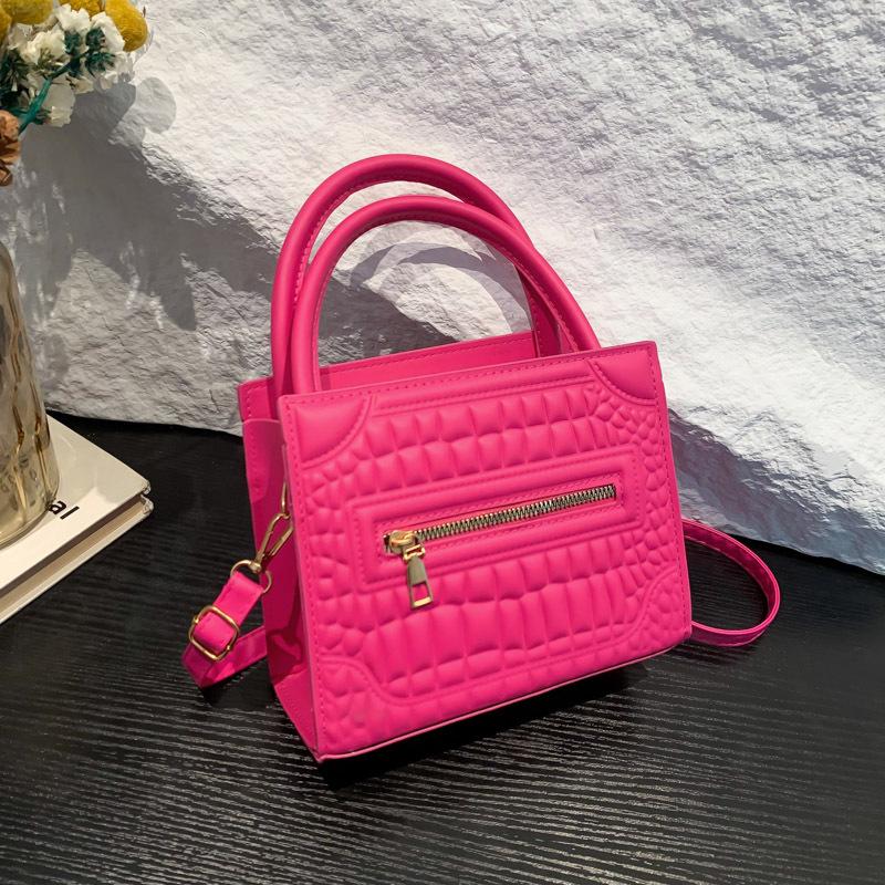 Bag Stone Pattern Women'S Bag Fashion Handbag Textured Pu Shoulder Bag Niche Versatile Messenger Bag