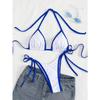 Bikini Sexy con Lacci Colore a Contrasto Set Costume da Bagno da Donna Diviso Bikini da Spiaggia 2026 Nuovo Bikini Senza Schiena per Tutte le Stagioni Set 2 Pezzi