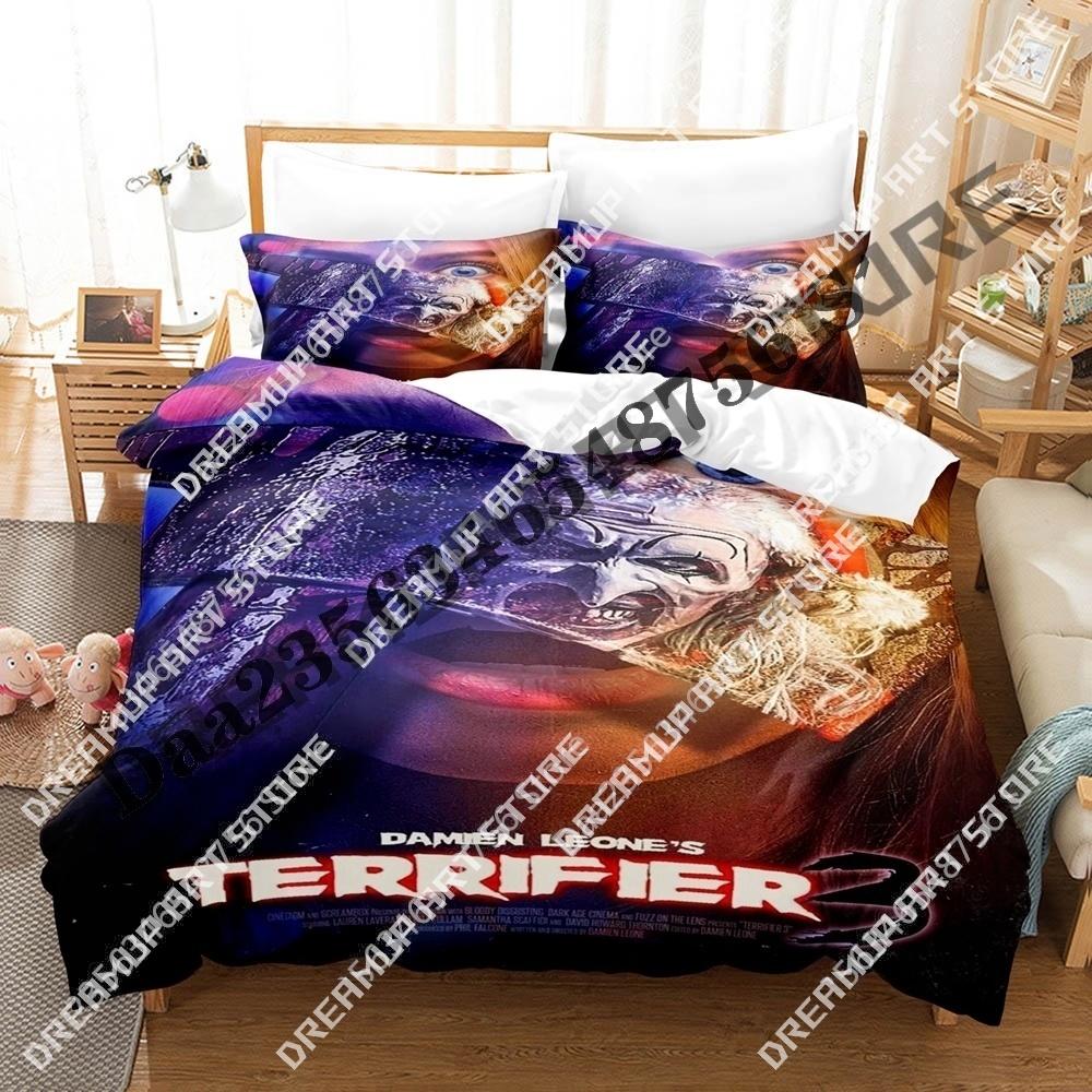 3D Print Hip Hop Terrifier 3 Movie Bedding Set Single Twin Full Queen King Size Bed Set Adult Bedroom Duvetcover Sets Anime Bed