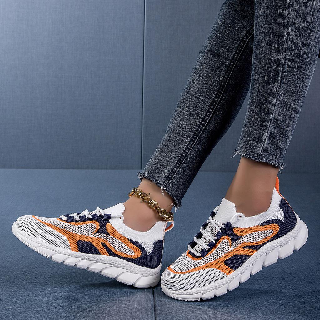 Flying weaving lightweight breathable running shoes soft sole comfortable sports shoes fashionable versatile outdoor casual shoes women's shoes trendy