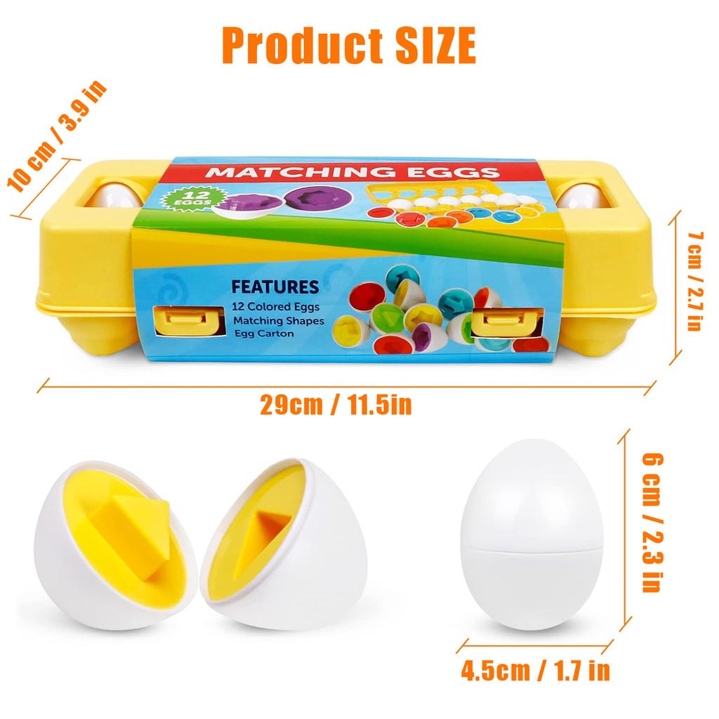 Matching Smart  Eggs Toy  For Kids  3D Puzzle Montessori Learning Education Toys Color Shape Sorter Game  Easter Egg Gifts