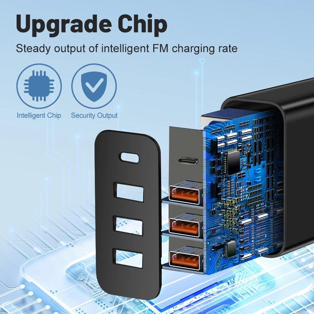 Insgesamt 20W Multi-Port-Wandladegerät USB PD-Adapter für Xiaomi iPhone 13 12 für Samsung Mobiltelefon Stecker Laden