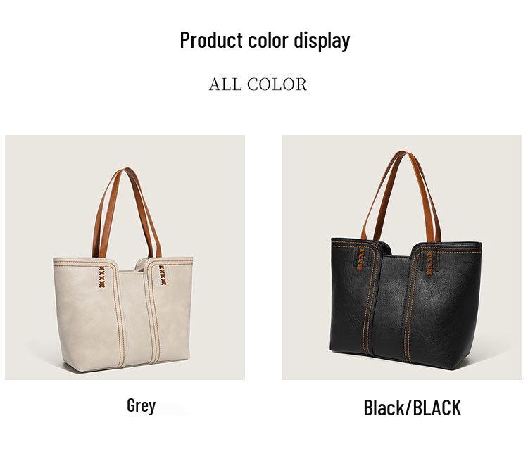Bolso Tote Simple de Gran Capacidad Estilo Retro Coreano 2025 para Mujer