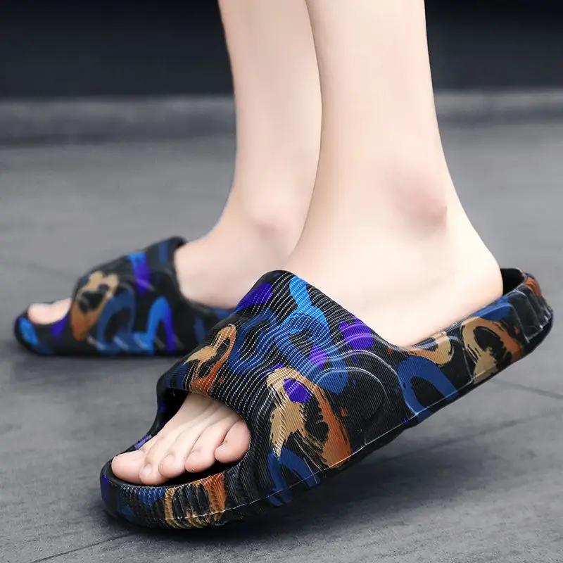 Fashion Male Slipper Eva Beach Shiatsu Bathroom Flat Indoor Men's Shoe Slides Walk Around Home House Clappers 2025 Style Summer Sale Fun