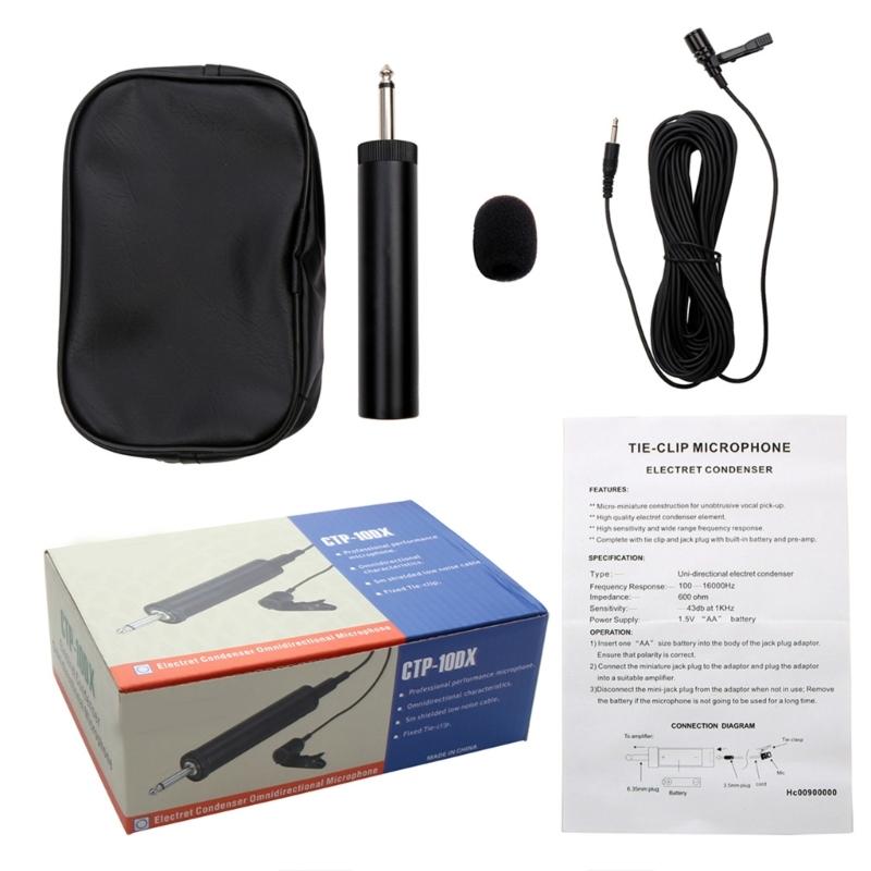 Clip-On Instrument Microphone Condenser Mic for Sax, Clarinet, Trumpet