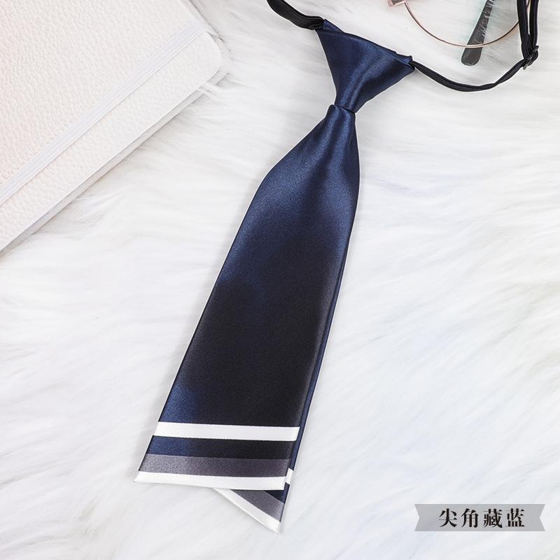 Korean Version Of Professional Sharp Corner Gray Small Tie Japanese Bow Tie Flower Ribbon Bow Student Business Women'S Tie