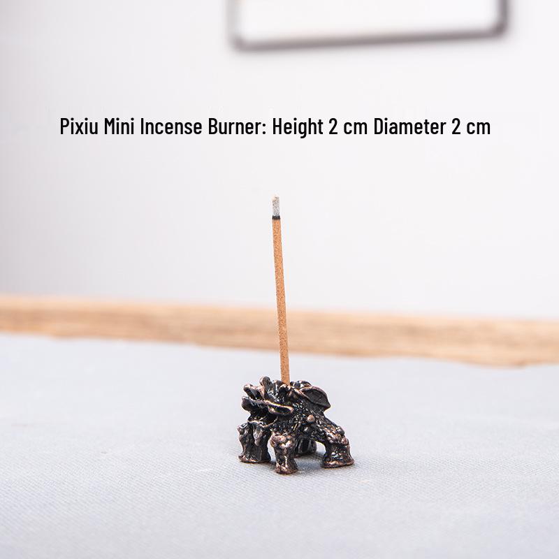 Mini Japanese Copper Gourd Incense Holder with Nine-Hole Base and Lotus Design