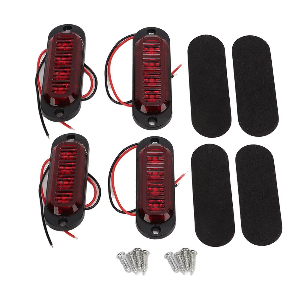 4Pcs Truck Side Lights High Brightness 3000K IP65 Waterproof LEDs Easy Installation Truck Emergency Flash Light 12‑24V