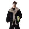 Herren Winter Schnee-Adler Pelzkragen Jacke - Dekonstruiertes Design, Hochwertiger Stehkragen, Warme Baumwolle
