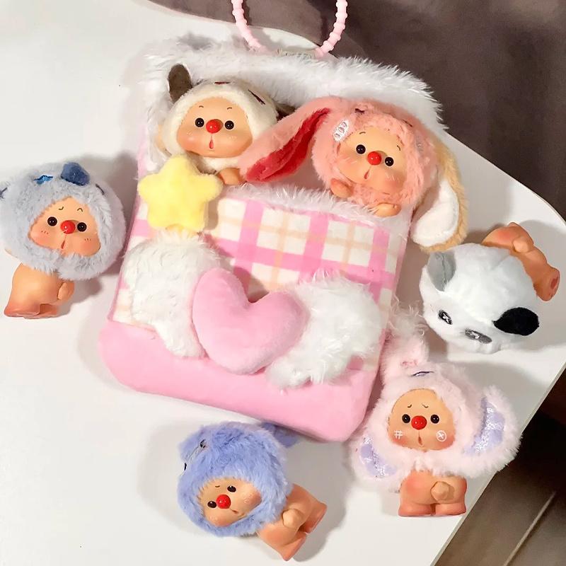 Jotoys Oyo Bear Cub Animal Lie Prone Series Mini Blind Box Cute Grain Handmade Desktop Ornament Toys Mystery Box Surprise Gifts