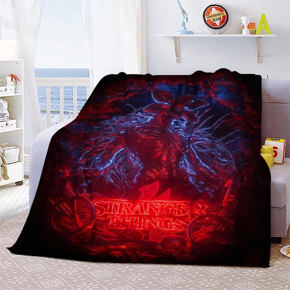 Vecna Stranger Things Mind Flayer Demogorgon Throw Blanket Cover Flannel Beds Sofa Bed Sheet Soft Bedding Room Decor Fans Gift