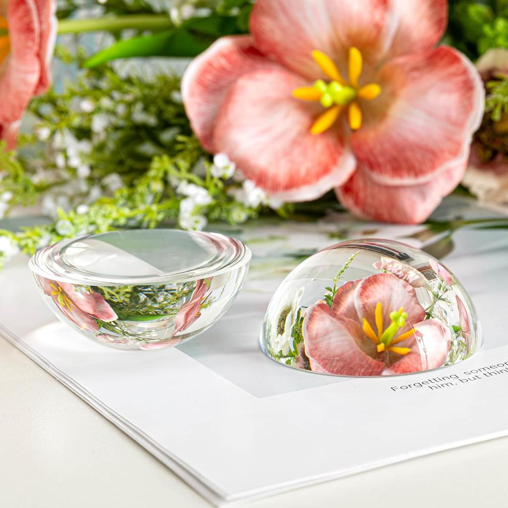 Sfera di Vetro Semisfera di Cristallo Pesa-carte 4/6/8/10cm Sfere Decorazioni per la Casa Ornamenti Statuette Lenti d'Ingrandimento