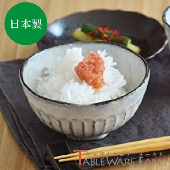 Tableware East Rice Bowl Black Clay Japanese Style Ribbed Rice Bowl Japanese Tableware 11.2cm