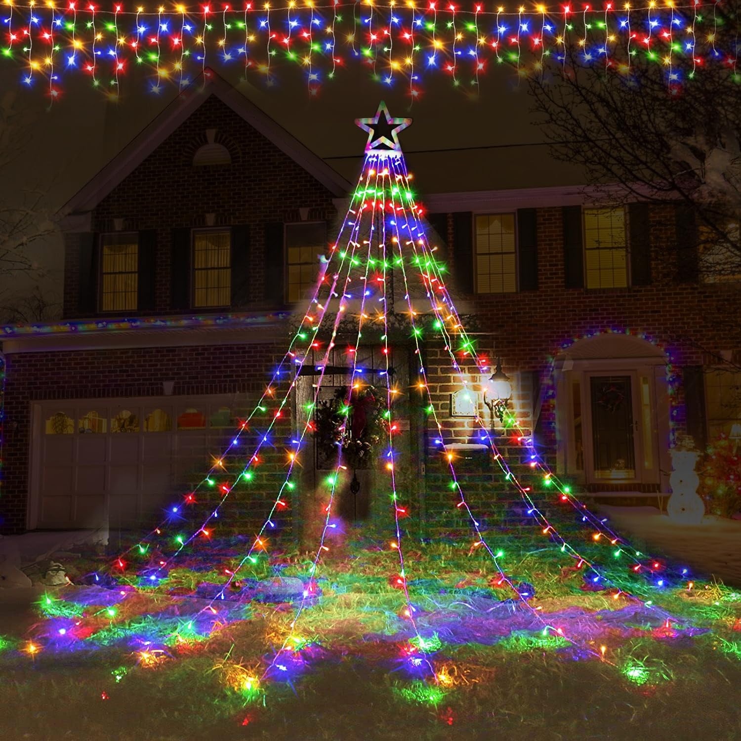 

MoSpace Рождественская иллюминация 9 350 8 Солнечная гирлянда Звезда Дерево Полоса Света с Пультом Таймером Автоматический Подходит для Нового года и Садов Огни, Светодиоды, Лампочки,