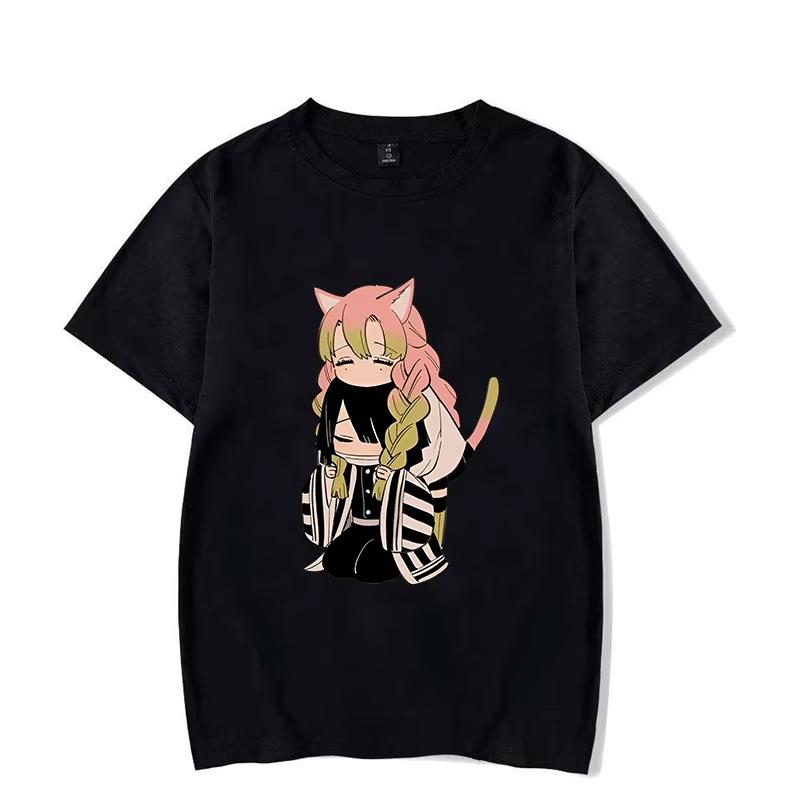 Nueva Camiseta Anime Caliente Dibujos Animados Kanroji Mitsuri Iguro Obanai Moda Mujer Hombre Verano Camiseta Casual Manga Corta de Pareja