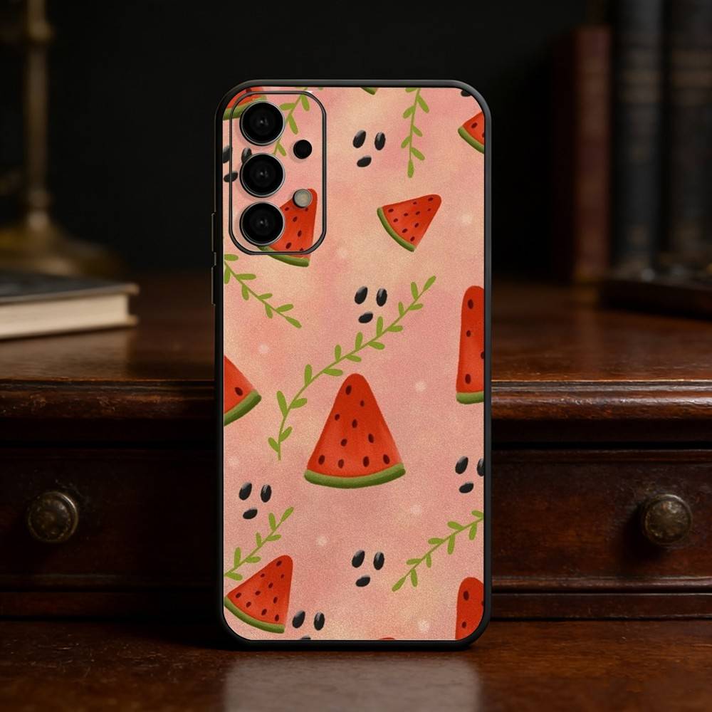 Watermelon Art Phone Case For Samsung S25,S24,S21,S22,S23,S30,Ultra,S20,Plus,Fe,Lite Black Shell