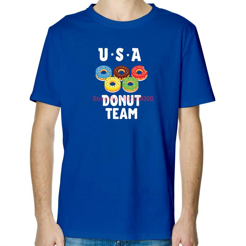 Usa Donut Team Fashion Funny Printed TShirt Summer Tops TShirt New Arrival Goods Short Sleeve TShirt Cotton Mens TShirts
