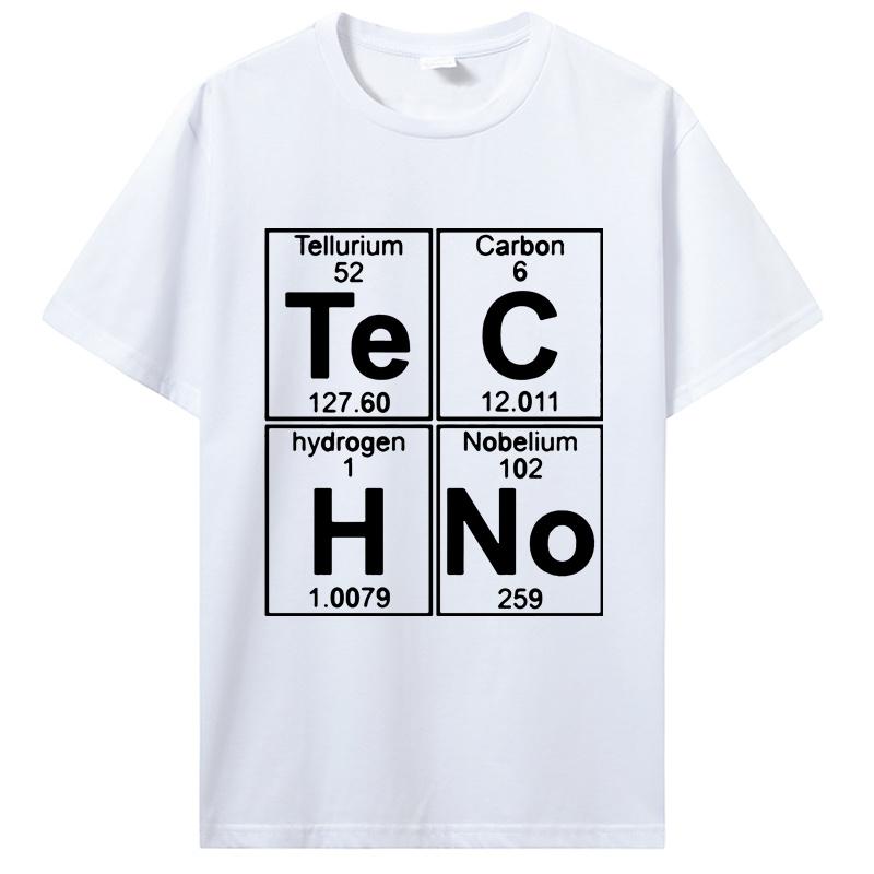 New Funny Graphic T Shirt Mens Te C H No Techno Pop Music Short Sleeved Tees Tshirt Cotton O-Neck Hip Hop Unisex Top Oversized