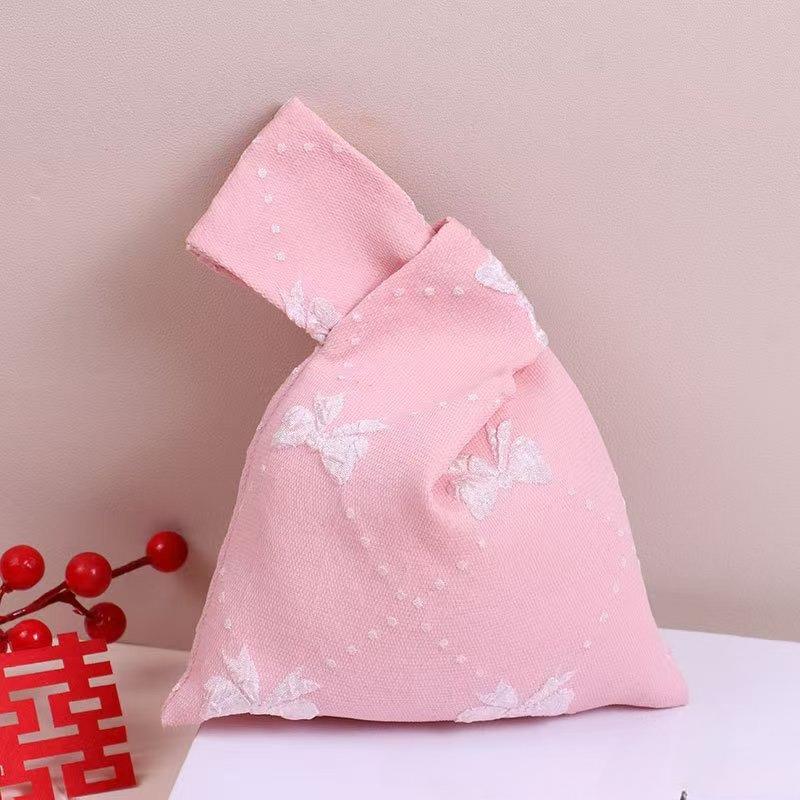 Embroidered Bow Fabric Jacquard Bowknot Pattern Cloth Fall Winter Fabric for DIY Ancient Style Hanfu Cheongsam Dress