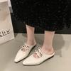 Female Shoes Butterfly-Knot Slippers Women Summer Increased Internal Low 2025 Silver Fabric  Janes PU Rubber Rome Butterfly-