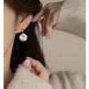 Natural strong light colorful pearl earrings female baroque special-shaped light luxury niche temperament earrings flat silver needle earrings