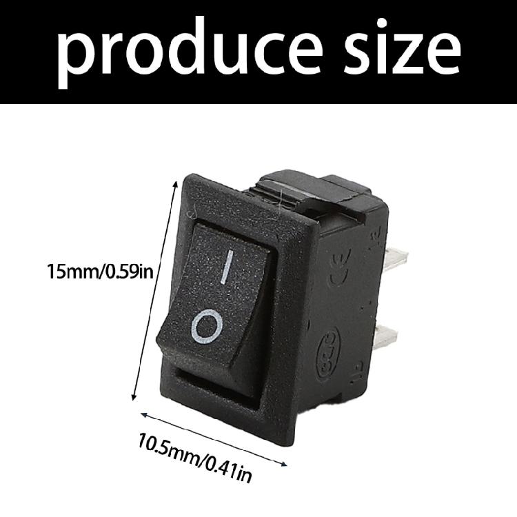 10Pcs Ship Type Switches 10x15mm 2PIN SPST ON/OFF Rocker Switches 250V 3A Suitable for Car Truck Boat