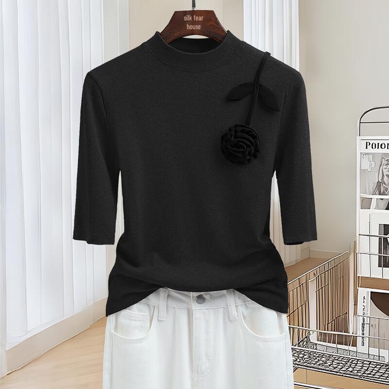 Sibaishe Women s Elegant Short Sleeve Base Top M